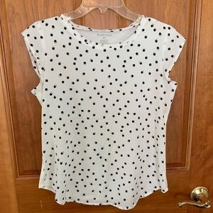 VANHEUSEN white top with black dot design. Size S